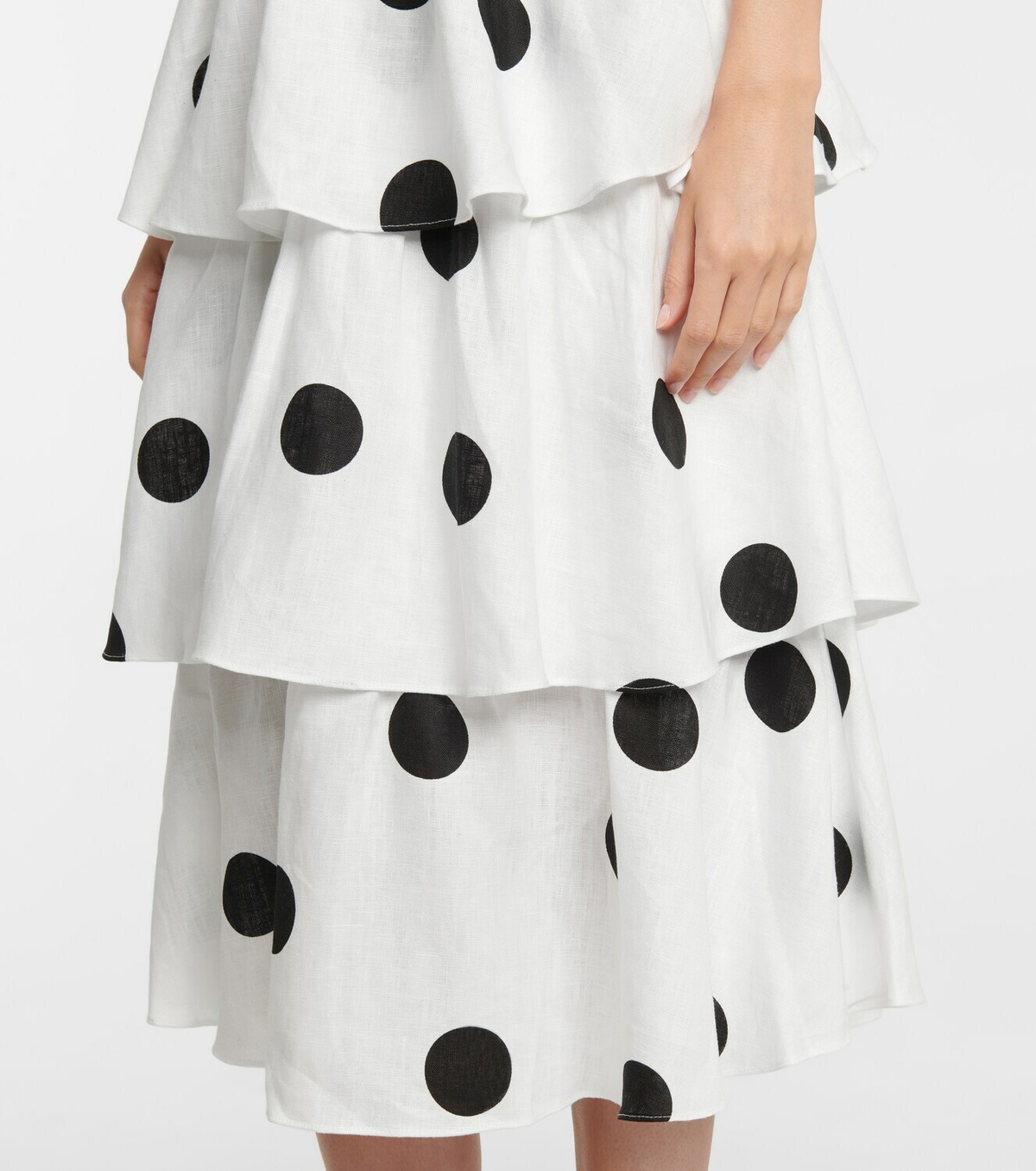REBECCA VALLANCE ワンピース Bonita polka-dot linen 581487 Rebecca Vallance Bonita polka-dot linen midi dress Rebecca
