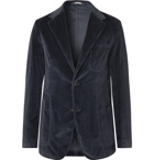 Massimo Alba - Navy Slim-Fit Unstructured Cotton-Velvet Blazer - Navy