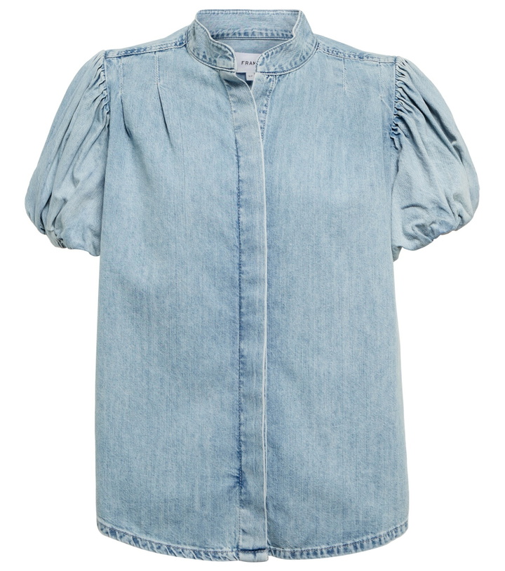 Photo: Frame - Denim ruched blouse