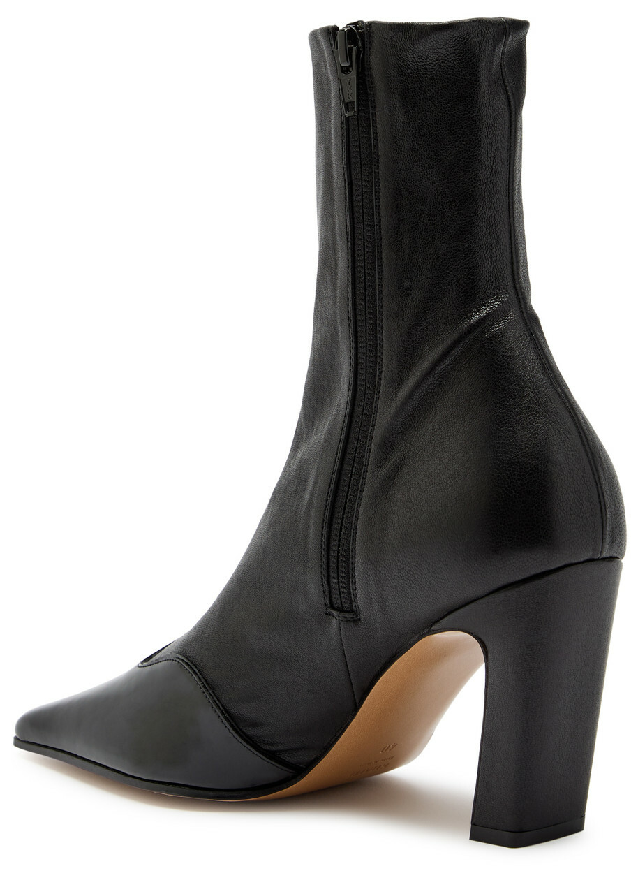 Khaite Nevada 85 Leather Ankle Boots Black