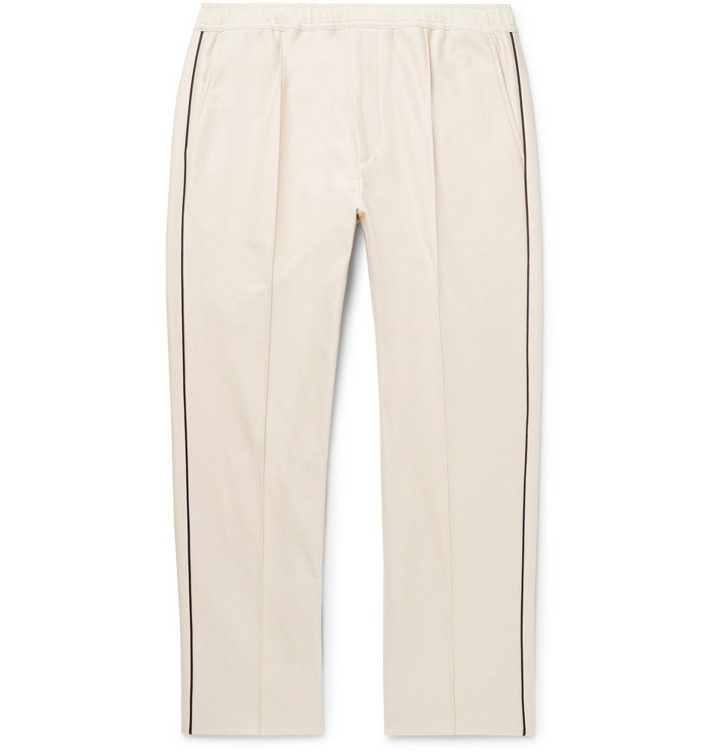 Photo: Gucci - Slim-Fit Cropped Piped Cotton-Piqué Drawstring Trousers - Men - Beige