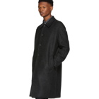 Harris Wharf London Grey Pressed Wool Mac Overcoat