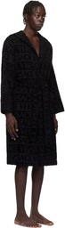 Versace Underwear Black 'Versace' Allover Bathrobe