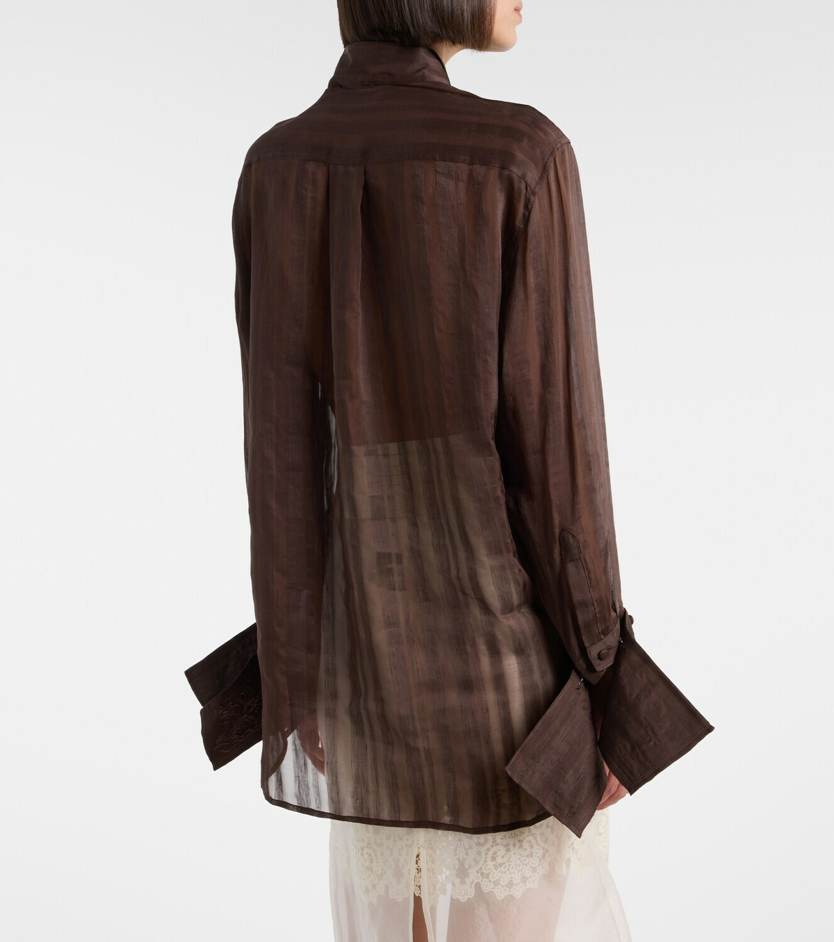 Xu Zhi Embroidered linen and silk shirt