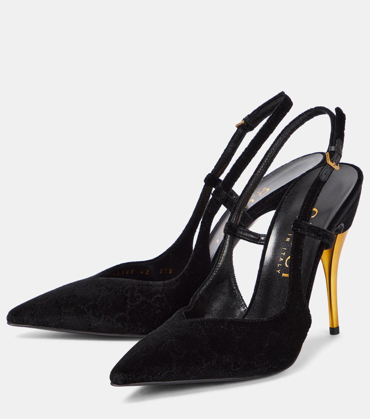 Gucci GG velvet slingback pumps