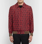 Fendi - Reversible Logo-Print Silk Blouson Jacket - Red