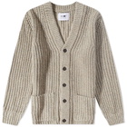 NN07 Men's Benzon Chunky Rib Cardigan in Stone