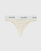 Sporty & Rich Serif Logo Thong Beige - Womens - Panties