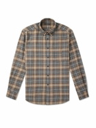 Incotex - Button-Down Collar Checked Cotton-Flannel Shirt - Blue