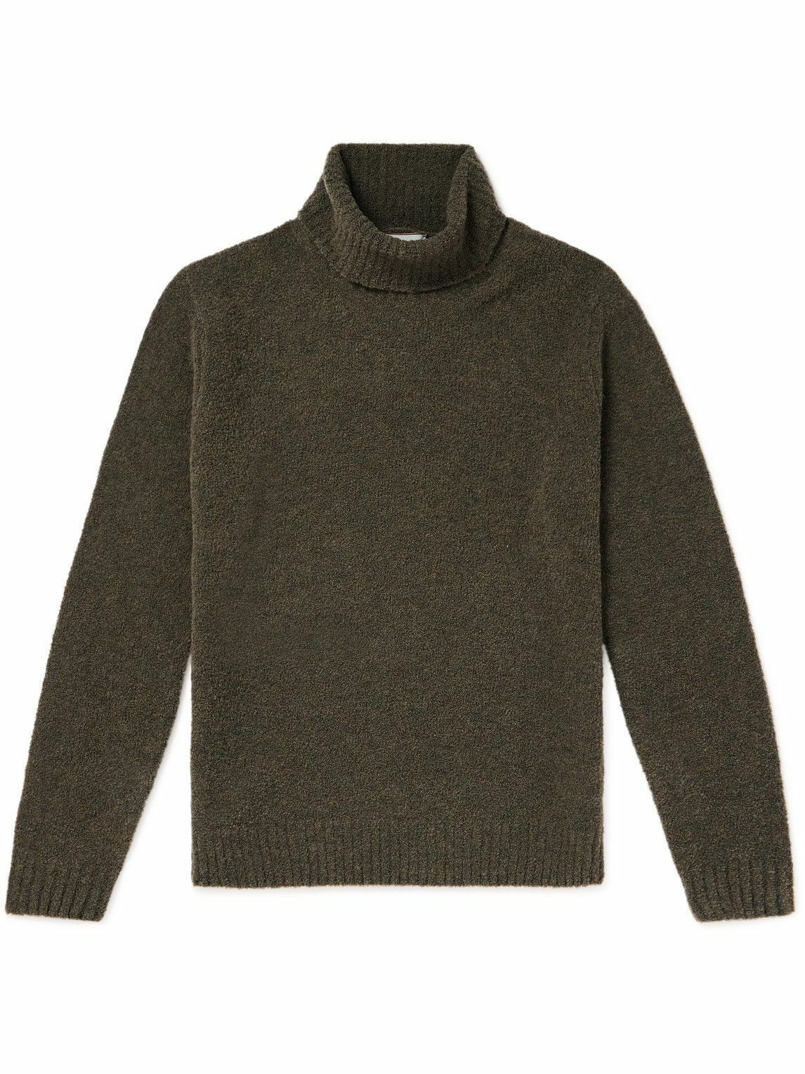 Canali - Wool-Blend Bouclé Rollneck Sweater - Brown