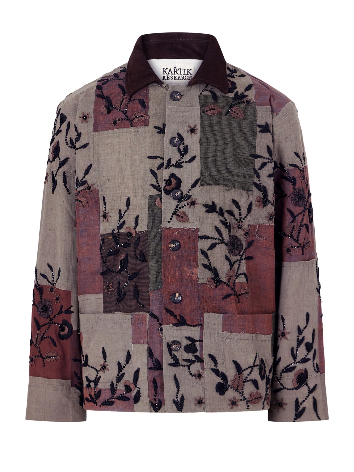 Kartik Research - Quilted Printed Cotton Jacket - Purple Kartik