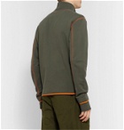 Loewe - Eye/LOEWE/Nature Panelled Fleece and Cotton-Jersey Zip-Up Sweater - Green