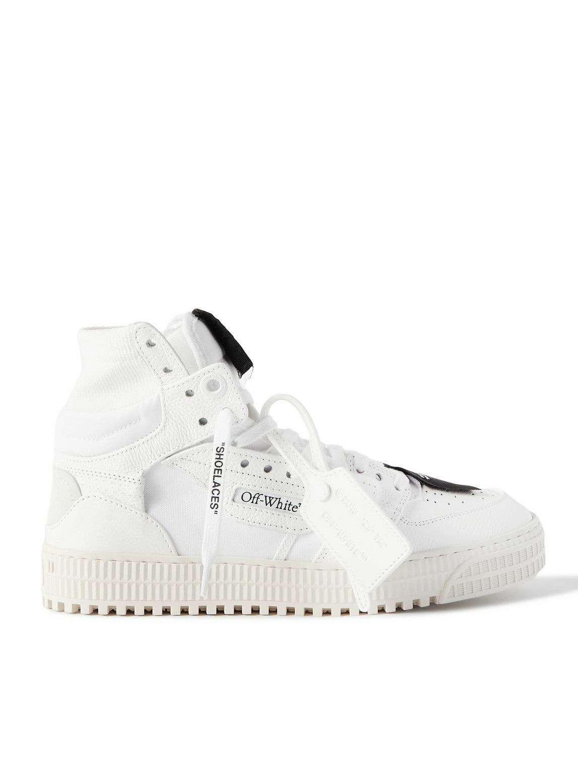 Off-White - 3.0 Off-Court Leather and Canvas High-Top Sneakers - White ...