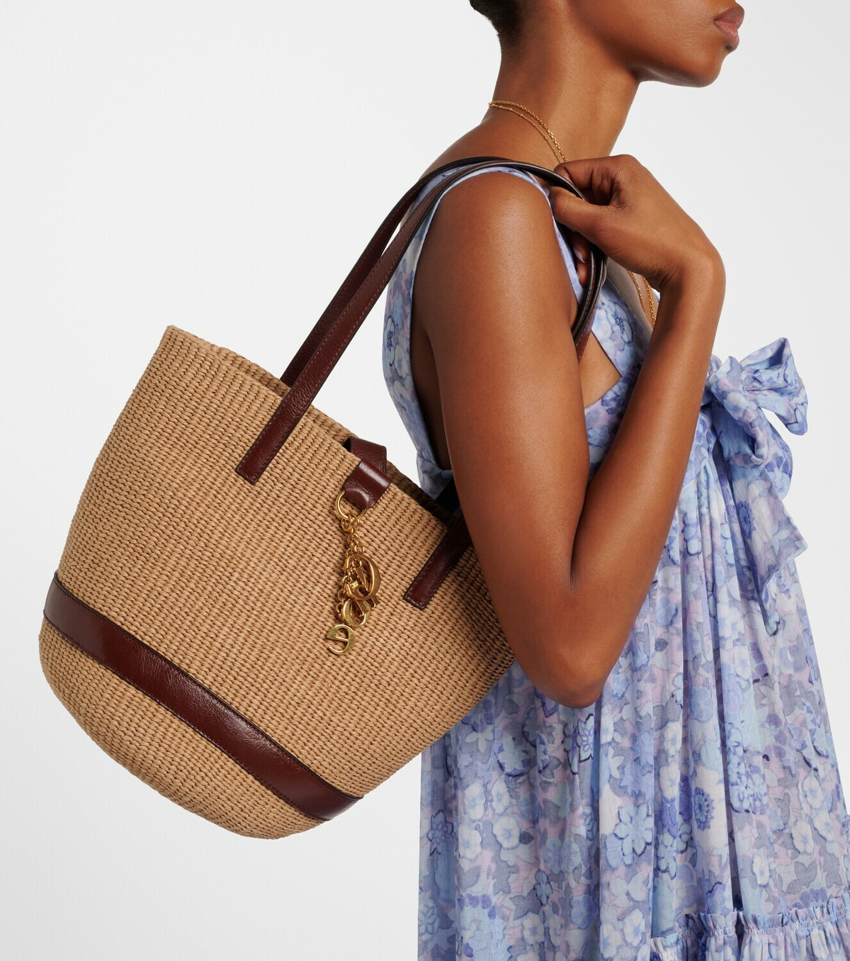 Chloé Medium leather-trimmed basket bag