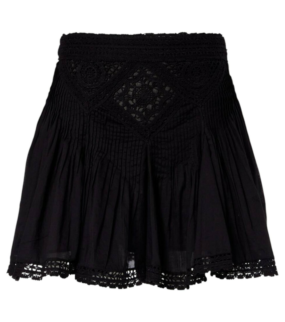 ミニスカート Isabel Marant Etoile Black Macrame Ardena Mini Skirt MARANT ETOILE Ardena Fringed Macrame Mini Skirt Isabel