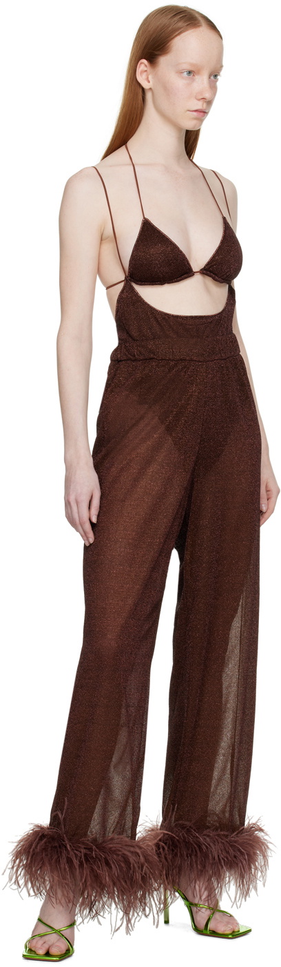 Oséree Brown Lumière Plumage Trousers