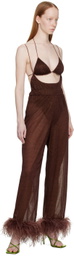 Oséree Brown Lumière Plumage Trousers