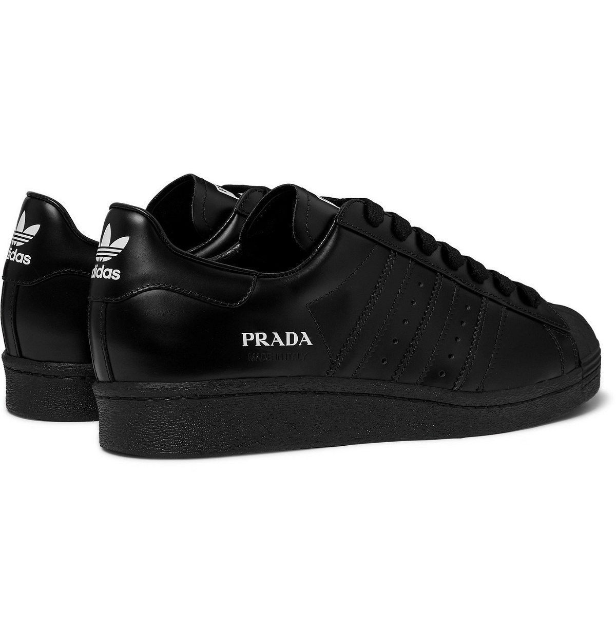 adidas Consortium - Prada Superstar 450 Leather Sneakers - Black adidas  Consortium