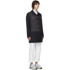 Junya Watanabe Navy Wool Levis Edition Gabardine Coat