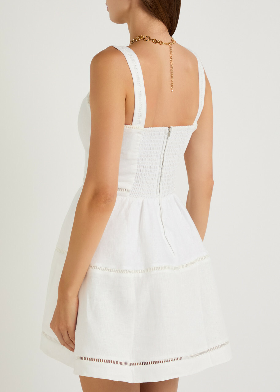 Reformation Everett Linen Mini Dress White Reformation