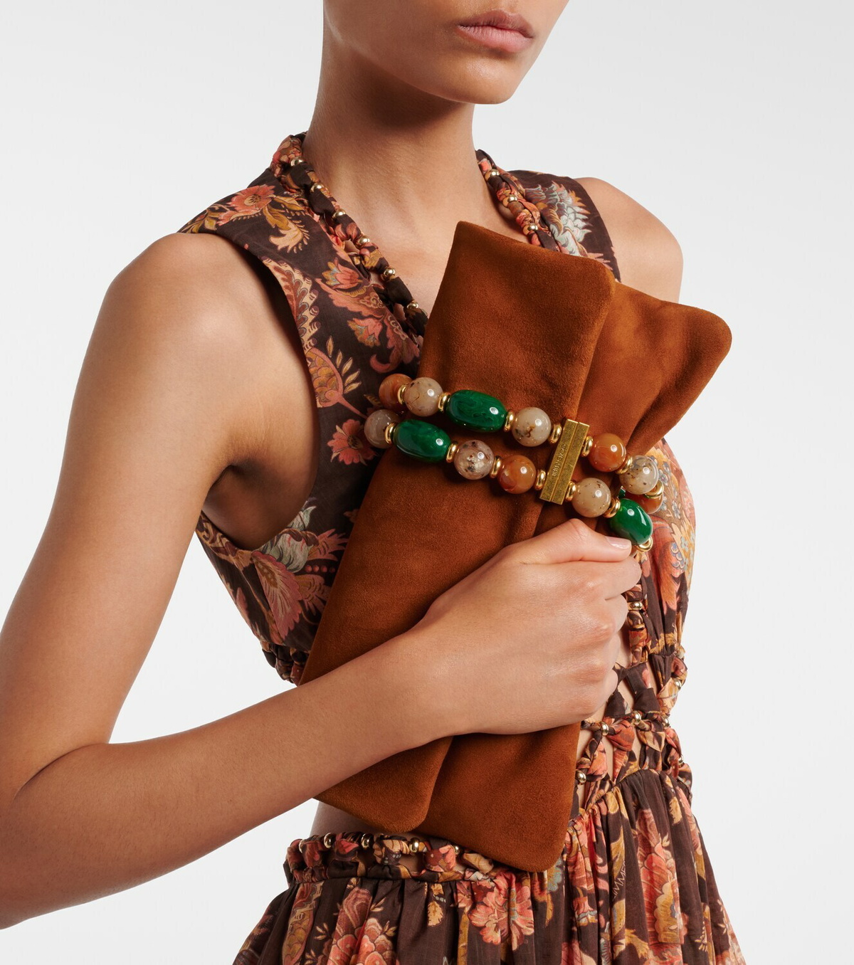 Jimmy Choo Zandra beaded suede clutch
