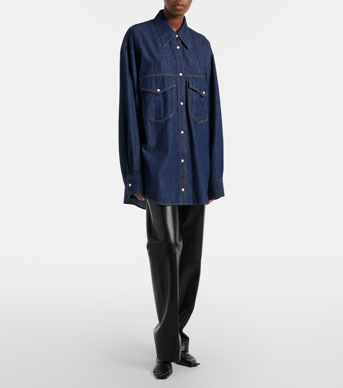 Khaite Christensen oversized denim shirt