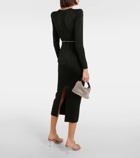 Alex Perry Crystal-embellished satin midi dress