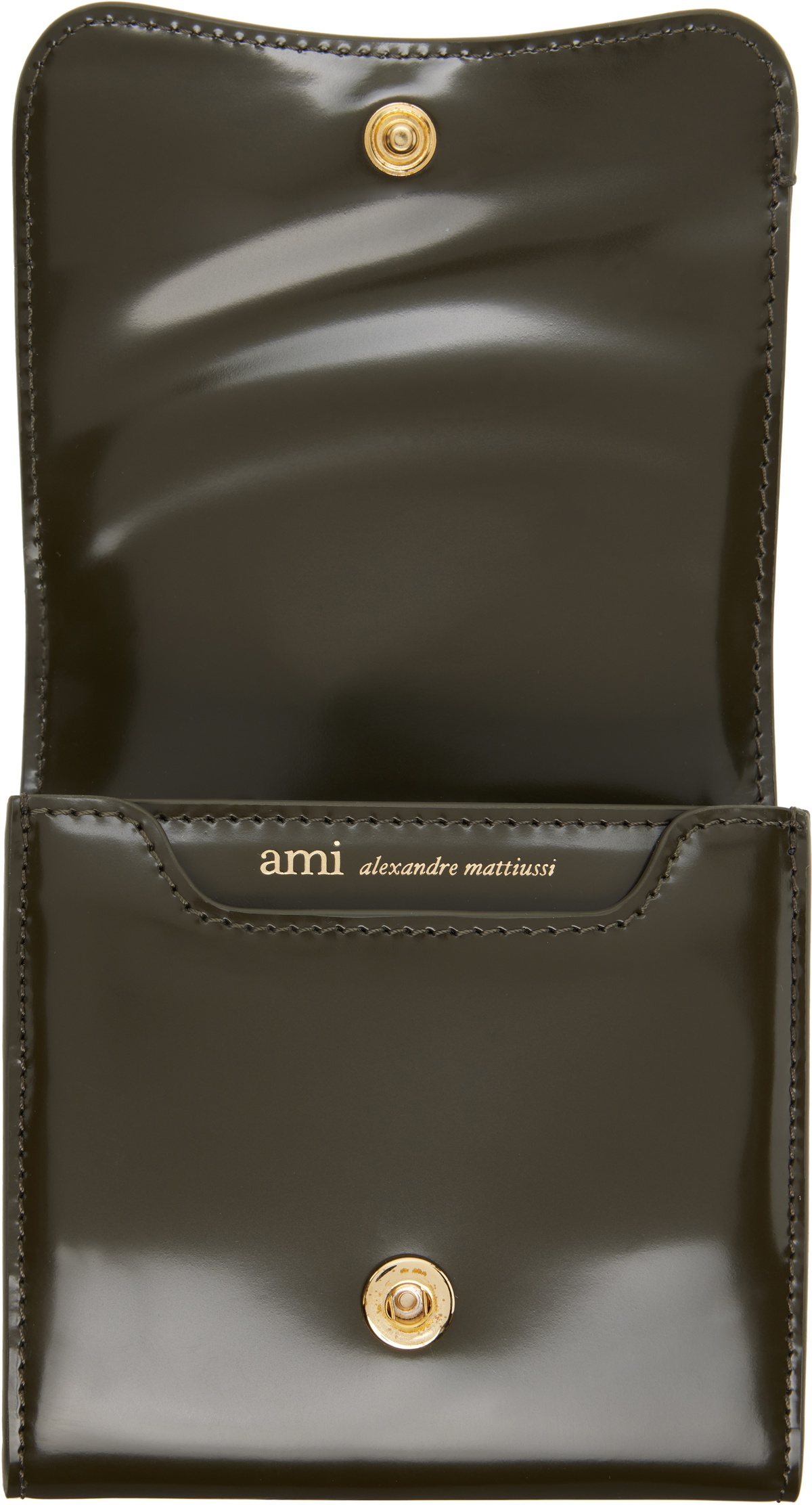 AMI Paris Khaki Paris Paris Compact Wallet