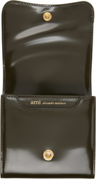 AMI Paris Khaki Paris Paris Compact Wallet