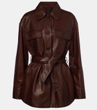 Brunello Cucinelli Belted leather jacket
