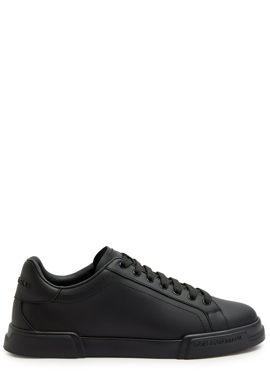 Dolce & Gabbana Portofino Leather Sneakers Black