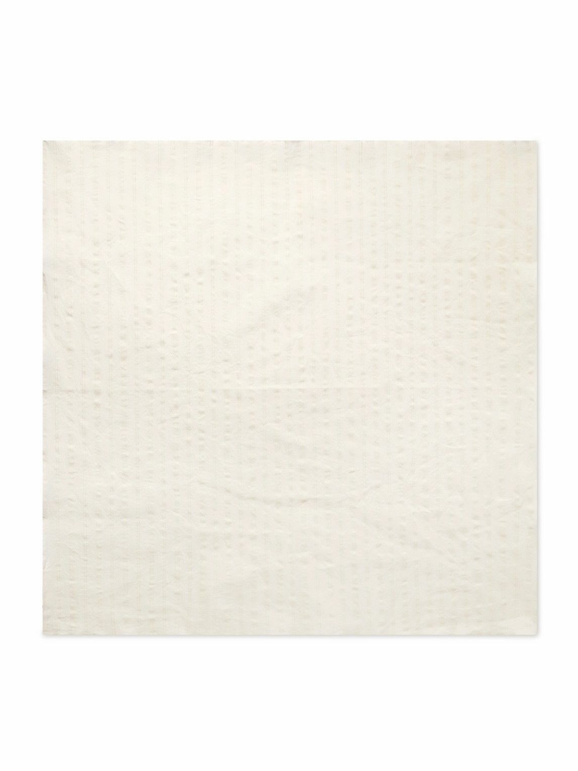MILES LEON - Brazee Striped Tumbled Cotton and Linen-Blend Bandana