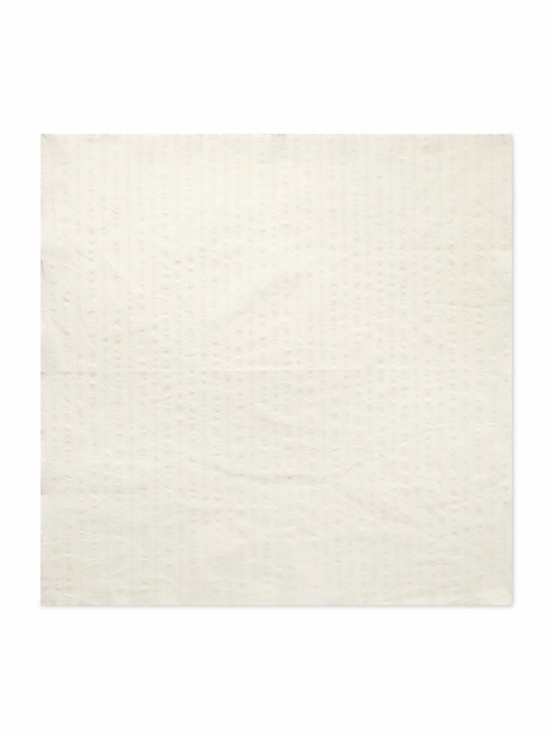 Photo: MILES LEON - Brazee Striped Tumbled Cotton and Linen-Blend Bandana