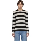 Eidos Black and White Striped Mohair Sweater