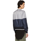 Thom Browne Grey and Navy Ripstop Bomber Jacket