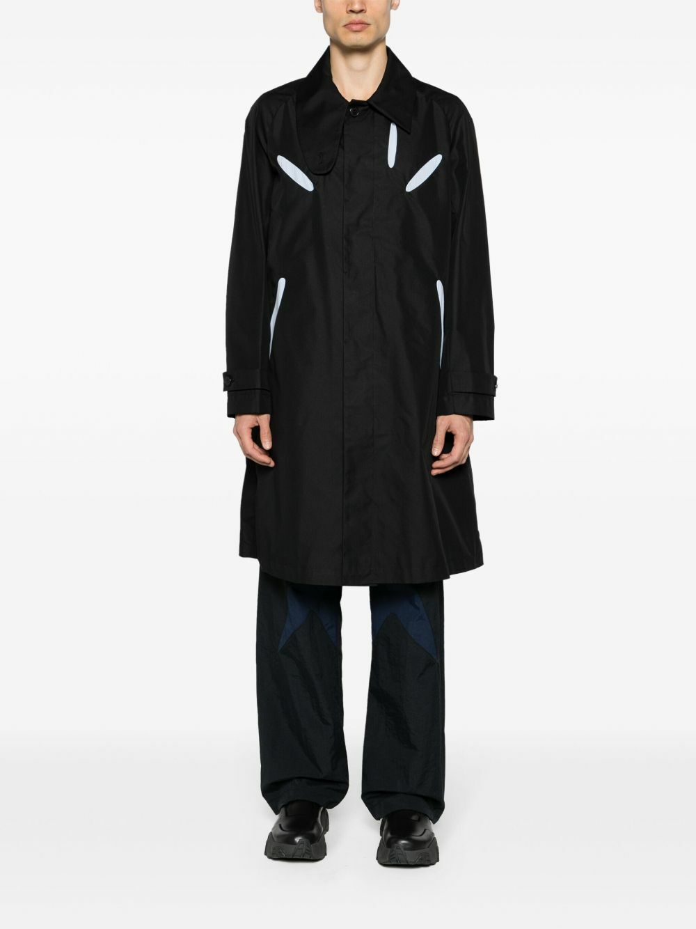 J.LAL Black Panelled Lightweight Coat
