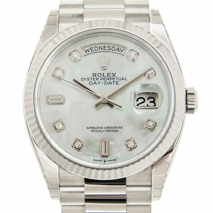 Photo: Rolex Day-Date 36 Automatic Mother of Pearl Diamond Dial President Watch 128239MDP