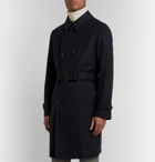 Beams F - Double-Breasted Wool and Cashmere-Blend Trench Coat - Blue