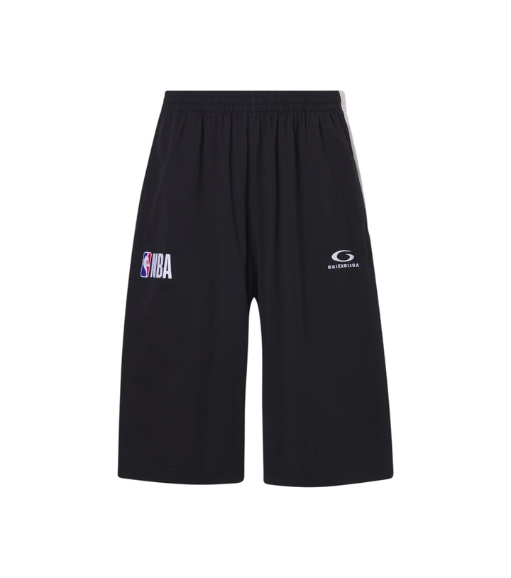 Photo: Balenciaga x NBA logo cotton fleece shorts