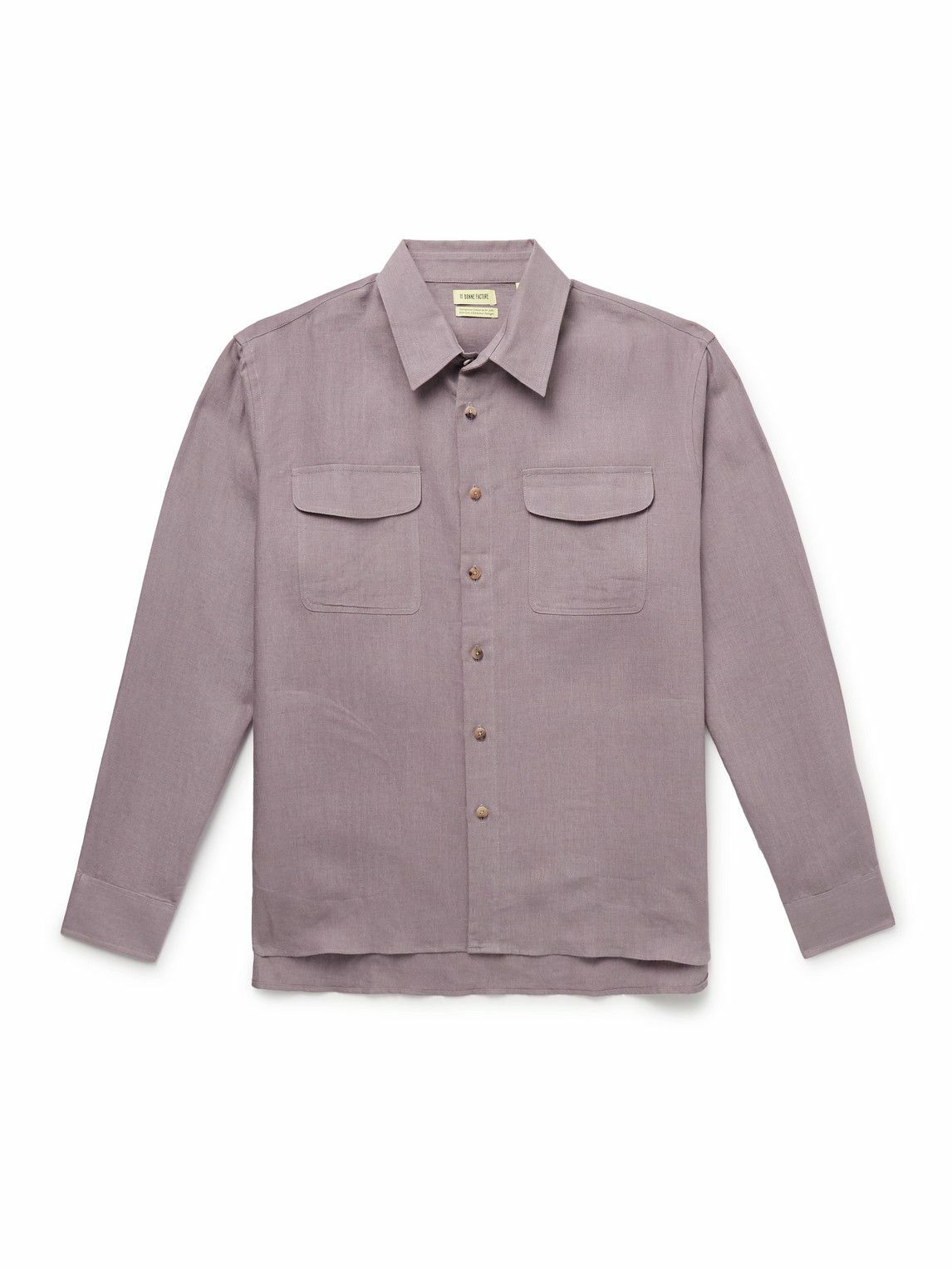 De Bonne Facture - Convertible-Collar Embroidered Linen