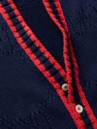 GUCCI - Pointelle-Knit Cotton Cardigan - Blue