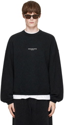 Alexander Wang Black Oversized Logo Print Sweatshirt