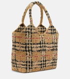 Burberry Burberry Check Large raffia tote bag