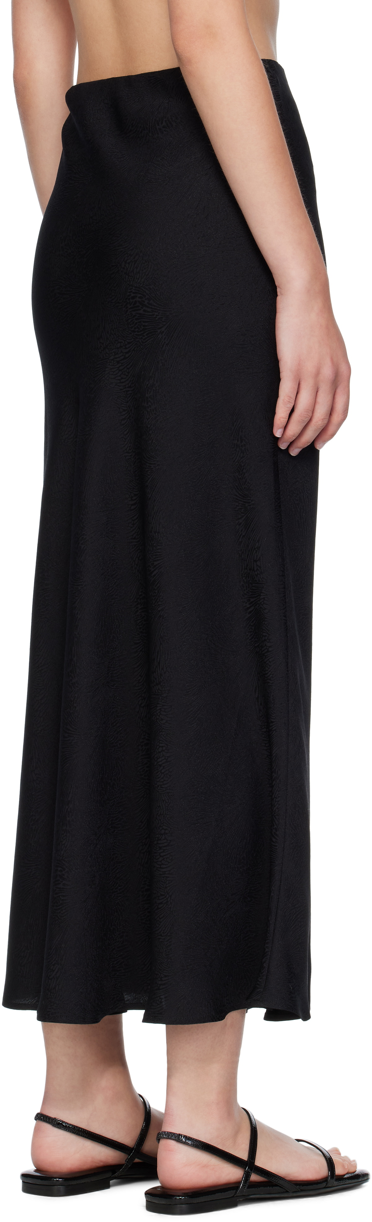 Silk Laundry Black Bias Cut Maxi Skirt