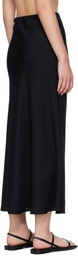 Silk Laundry Black Bias Cut Maxi Skirt