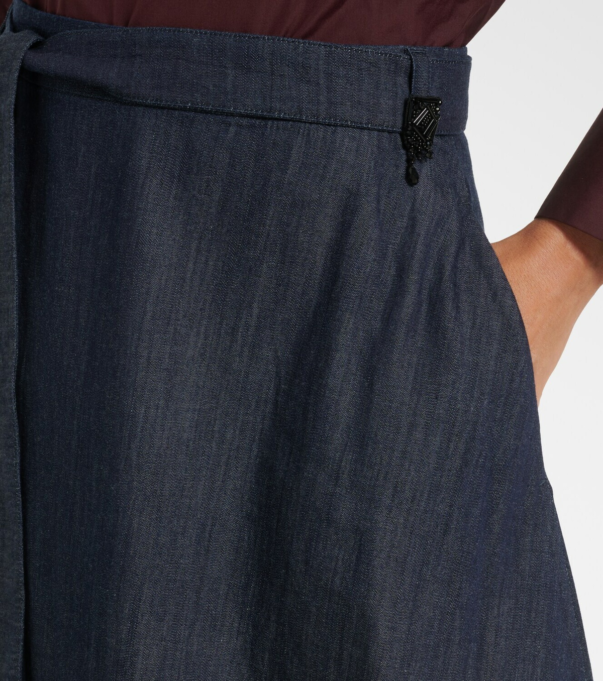 'S Max Mara Belted denim midi skirt