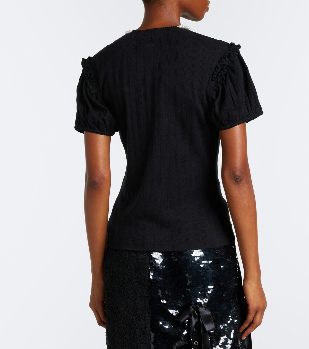 Simone Rocha Embellished pointelle cotton cardigan