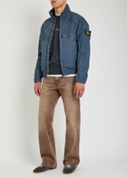 Stone Island Warp Crinkled Nylon Jacket Blue Dark