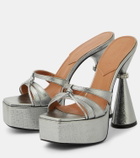 D'Accori Sienna metallic leather platform mules
