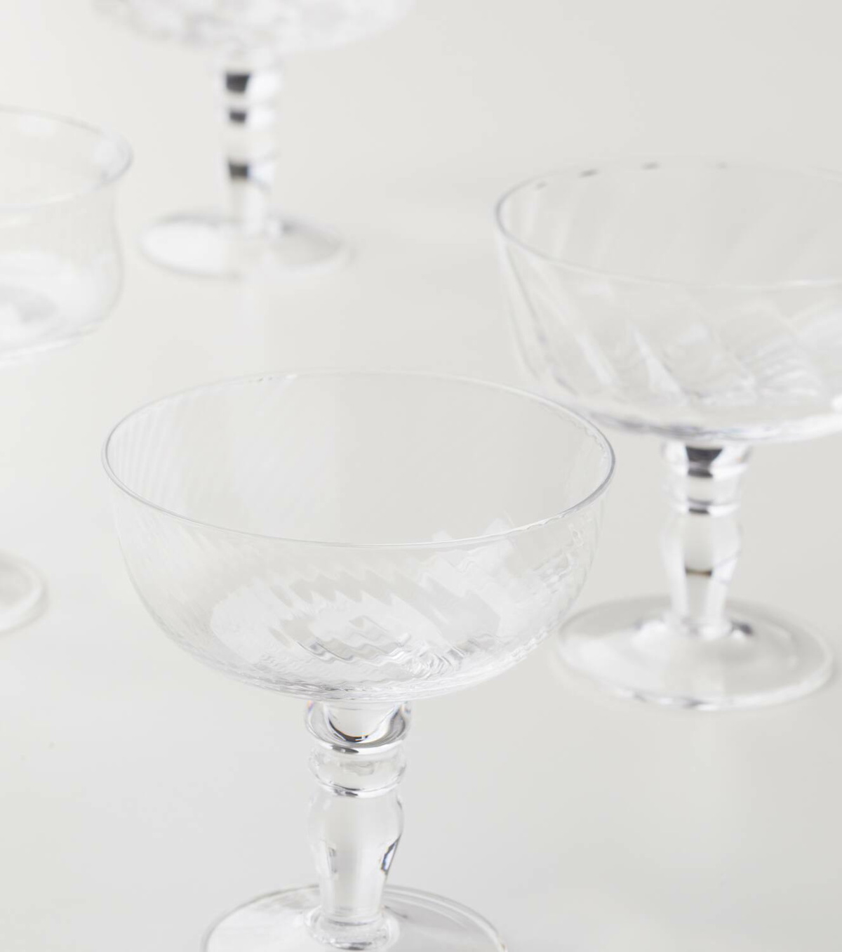 Bitossi Diseguale set of 6 champagne coupe glasses